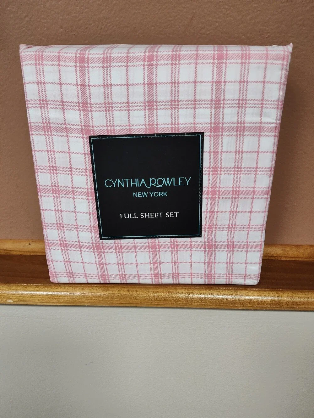 NWT! Cynthia Rowley Sheet Set - Pink Plaid Design - Full Size